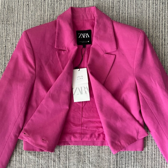Zara Cropped Blazer Pink - Picture 5 of 9